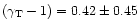 $(\gamma_{\rm T}-1) = 0.42 \pm 0.45$