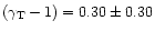 $(\gamma_{\rm T}-1) = 0.30 \pm 0.30$