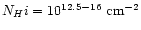 $N_H{\sc i} = 10^{12.5-16} ~
{\rm cm}^{-2}$