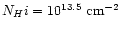 $N_H{\sc i} = 10^{13.5} \ {\rm cm}^{-2}$