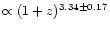 $\propto (1+z)^{3.34 \pm 0.17}$