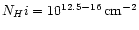 $N_H{\sc i} = 10^{12.5-16} \, {\rm cm}^{-2}$