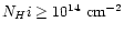 $N_H{\sc i} \ge 10^{14} \ {\rm cm}^{-2}$