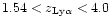 $1.54 < z_{\rm Ly\alpha}
< 4.0$