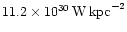 $11.2\times 10^{30}\,{\rm W\,kpc}^{-2}$