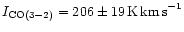 $I_{\rm CO(3-2)} = 206 \pm 19\,{\rm K\,km\,s}^{-1}$
