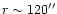 $r \sim 120''$