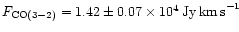 $F_{\rm CO(3-2)} = 1.42 \pm 0.07\times 10^4\,{\rm Jy\,km\,s}^{-1}$