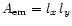 $A_{\rm em} = l_{x}\,l_{y}$