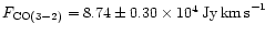 $F_{\rm CO(3-2)} = 8.74 \pm 0.30\times 10^4\,{\rm Jy\,km\,s}^{-1}$