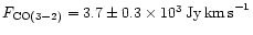 $F_{\rm CO(3-2)} = 3.7 \pm 0.3\times 10^3\,{\rm Jy\,km\,s}^{-1}$