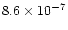 $8.6\times 10^{-7}$