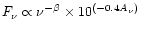 $F_{\nu} \propto \nu^{-\beta} \times
10^{(-0.4 {A}_{\nu})}$