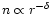 $n \propto r^{-\delta}$