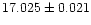 $17.025 \pm 0.021$