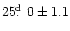 $25\hbox{$.\!\!^{\rm d}$ }0\pm1.1$