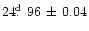 $24\hbox{$.\!\!^{\rm d}$ }96\,\pm\,0.04$