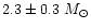 $2.3\pm0.3~M_\odot$