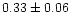 $0.33\pm0.06$