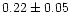 $0.22\pm0.05$