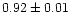 $0.92\pm0.01$