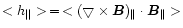 $<h_{\vert\vert}>\, =\, <(\bigtriangledown
\times \vec{B})_\parallel\cdot \vec{B}_\parallel>$