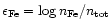 $\epsilon_{\rm Fe}={\log n_{\rm Fe}}/{n_{\rm tot}}$