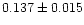$0.137\pm0.015$