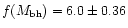 $f(M_{\rm bh})=6.0\pm0.36$