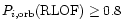 $P_{i,\rm orb}({\rm RLOF})\geq0.8$