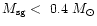 $M_{\rm sg} < ~0.4 ~M_\odot $