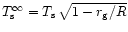 $T_{\rm s}^\infty = T_{\rm s} \, \sqrt{1-r_{\rm g}/R}$