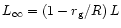$L_\infty = (1-r_{\rm g}/R)\, L$