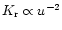 $K_{\rm r}\propto u^{-2}$
