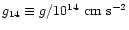 $g_{14}\equiv g/10^{14}{\rm ~cm~s}^{-2}$