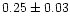 $ 0.25 \pm 0.03 $