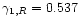 $\gamma_{1,R} = 0.537$