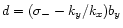 $d = (\sigma_- - k_y/k_x) b_y$
