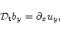 \begin{displaymath}{\cal D}_{\rm t}b_{y} =
\partial_{x}u_y,
\end{displaymath}