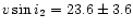 $v\sin i_2 = 23.6\pm 3.6$
