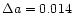 $\Delta a = 0.014$