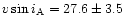 $v\sin i_{\rm A} = 27.6\pm3.5$