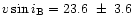 $v\sin i_{\rm B} = 23.6\ \pm\ 3.6$