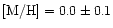 ${\rm [M/H]}=0.0\pm 0.1$