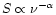 $S \propto \nu^{-\alpha}$