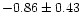 $-0.86\pm0.43$