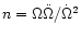 $n = \Omega {\ddot \Omega}/{\dot
\Omega}^2$