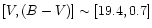 $[V, (B-V)] \sim [19.4,0.7]$
