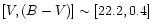 $[V, (B-V)] \sim [22.2,0.4]$