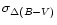 $ \sigma_{\Delta (B-V)} $